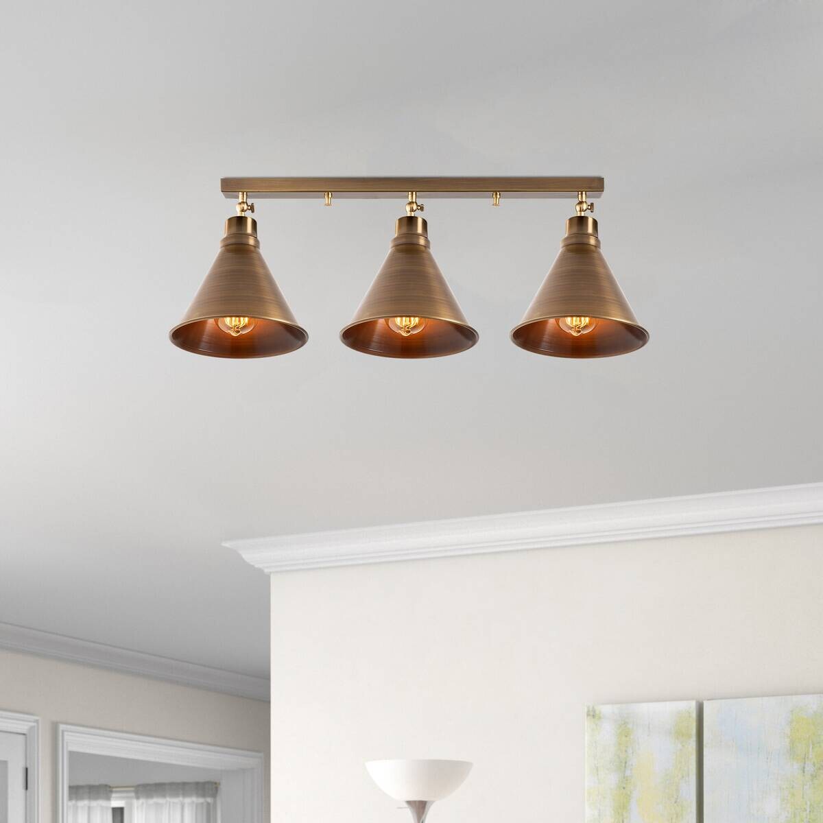 Opviq Deckenleuchte Berceste Metall B/H/T/L: ca. 72x26x20x72 cm E27 3 Brennstellen