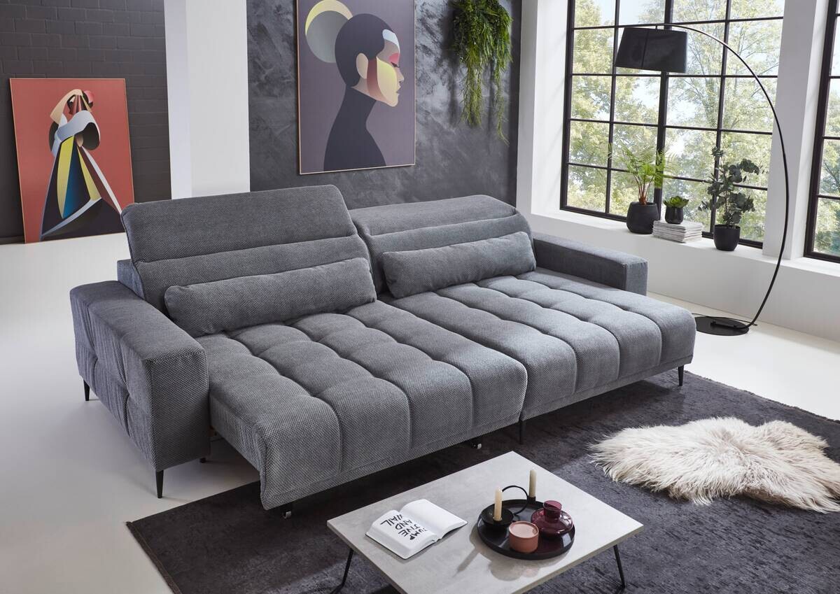 Ecksofa grau Microfaser B/H/T: ca. 284x108x169 cm Ecksofa grau Microfaser B/H/T: ca. 284x108x169 cm