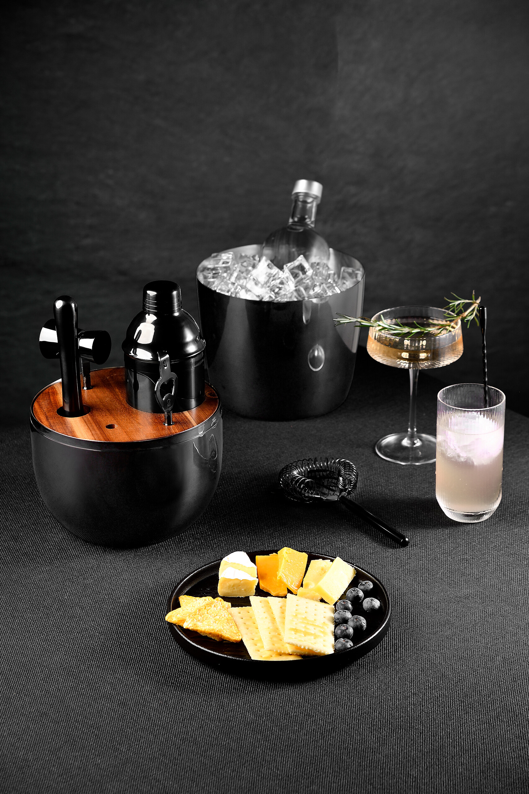 MASTERPRO Cocktail-Set THE DROP schwarz Edelstahl