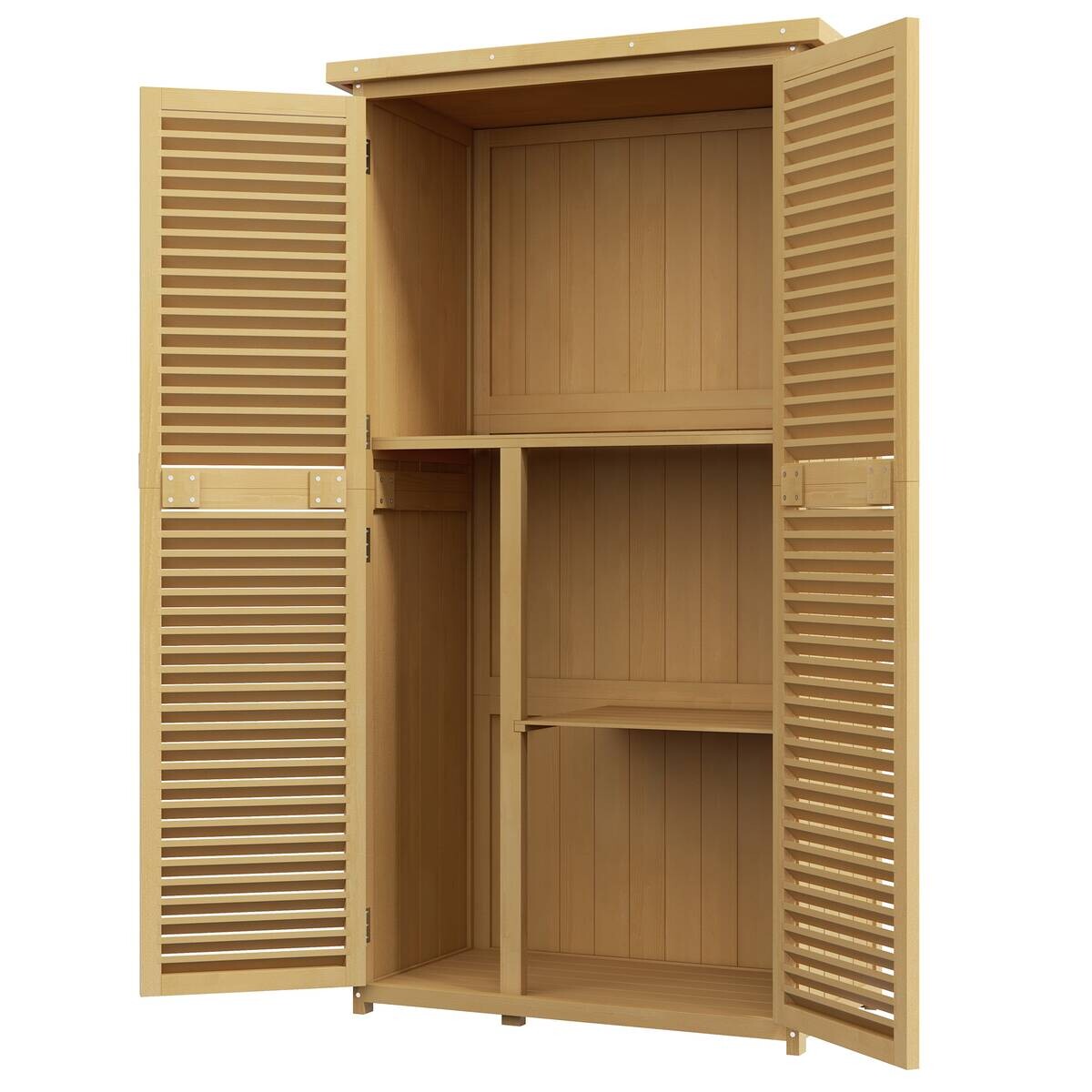 Outsunny Gartenschrank gelb Kiefer B/H/L: ca. 46,5x160x87 cm