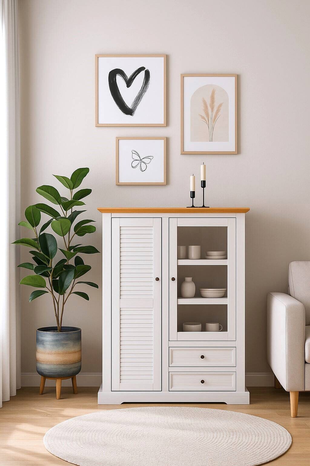 Highboard Breda B/H/T: ca. 114x156x42 cm