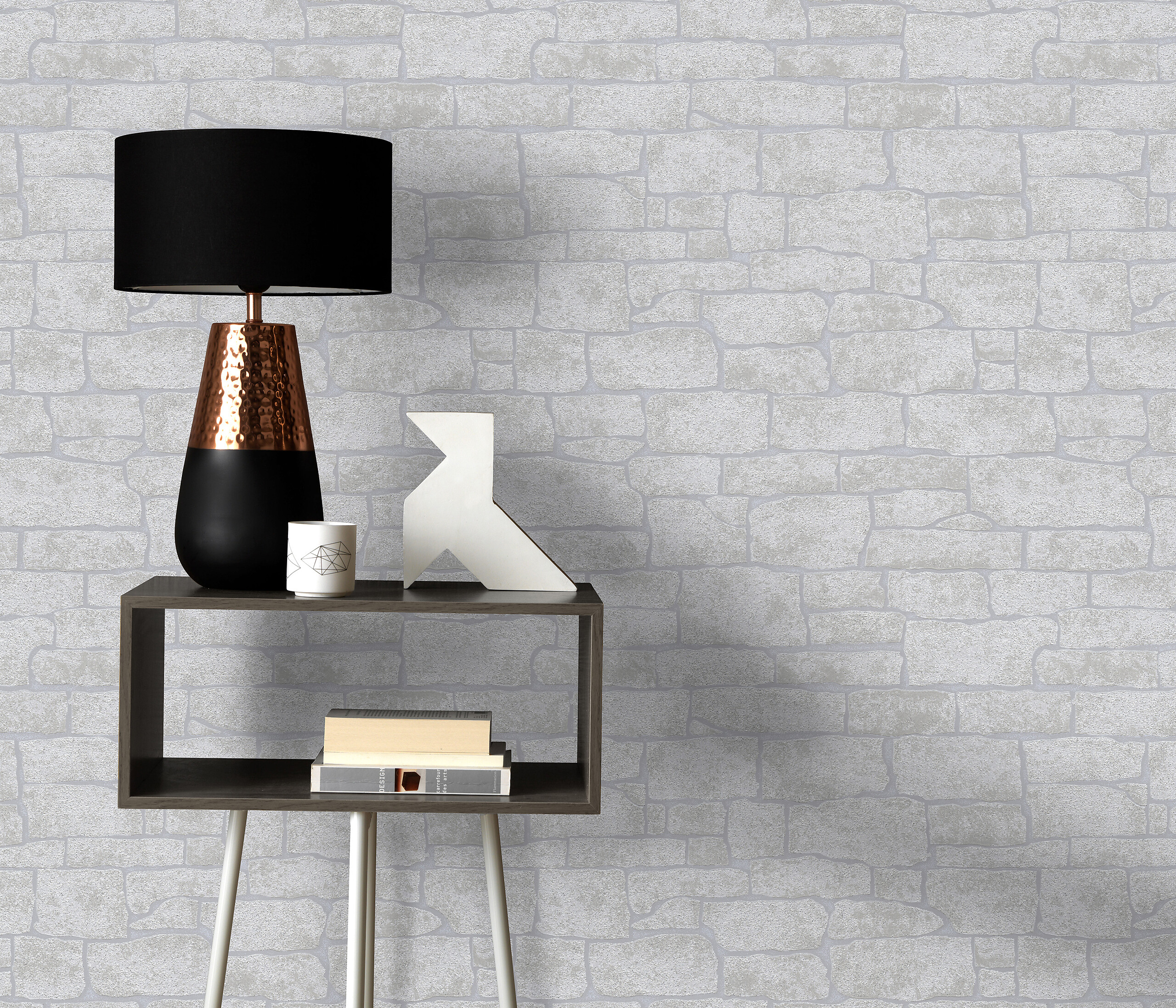 Vliestapete Steinoptik grau B/L: ca. 53x1005 cm