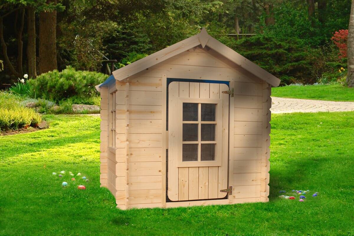 Timbela Kinderspielhaus M570Z natur B/H/L: ca. 114x121x111 cm