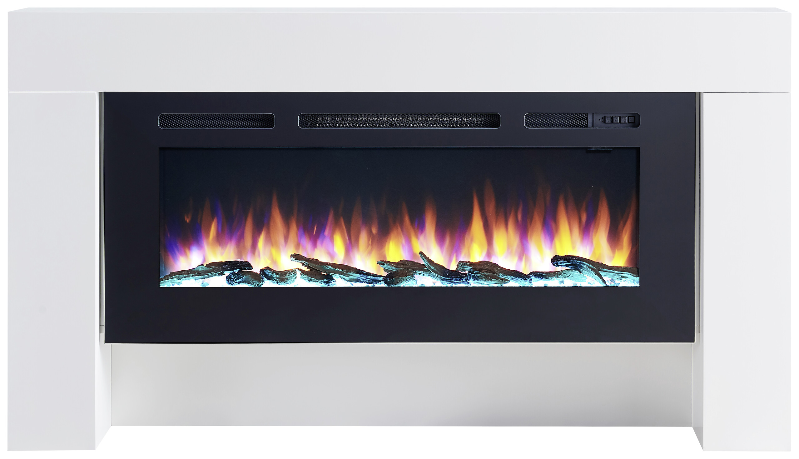 Balderia Elektrischer Kamin Elektrischer-Kamin Zeus weiß MDF Metall B/H/T: ca. 88x161x21 cm ca. 2000 W
