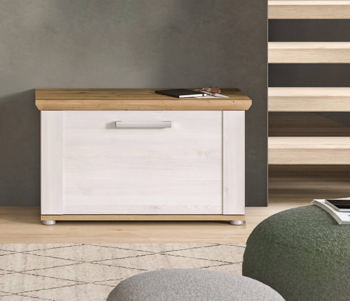 Sitzbank Verona Sibiu Lärche Nachbildung Eiche Artisan Nachbildung B/H/T: ca. 80x47x39 cm