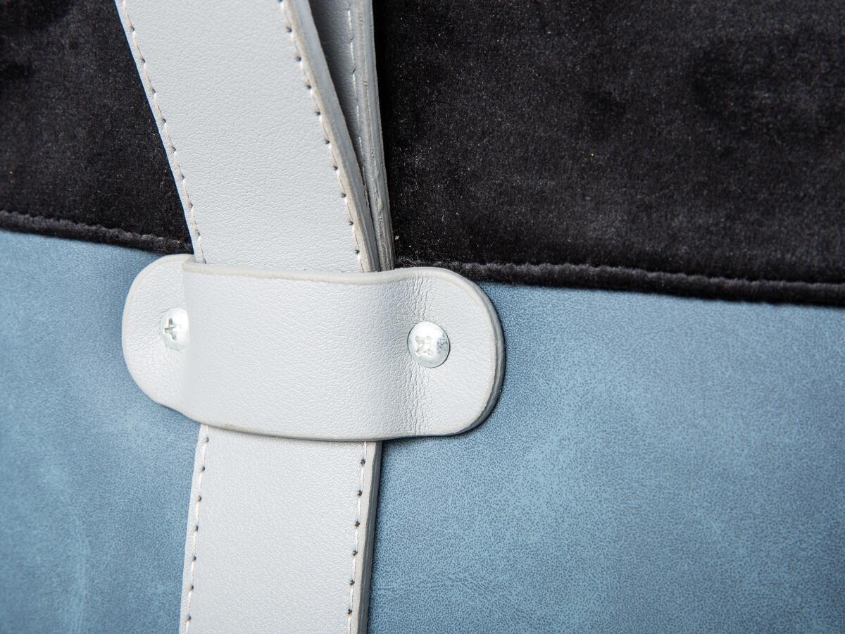 Inter Link Hocker Osame schwarz blau MDF Samtoptik B/H/T: ca. 38x43x33 cm