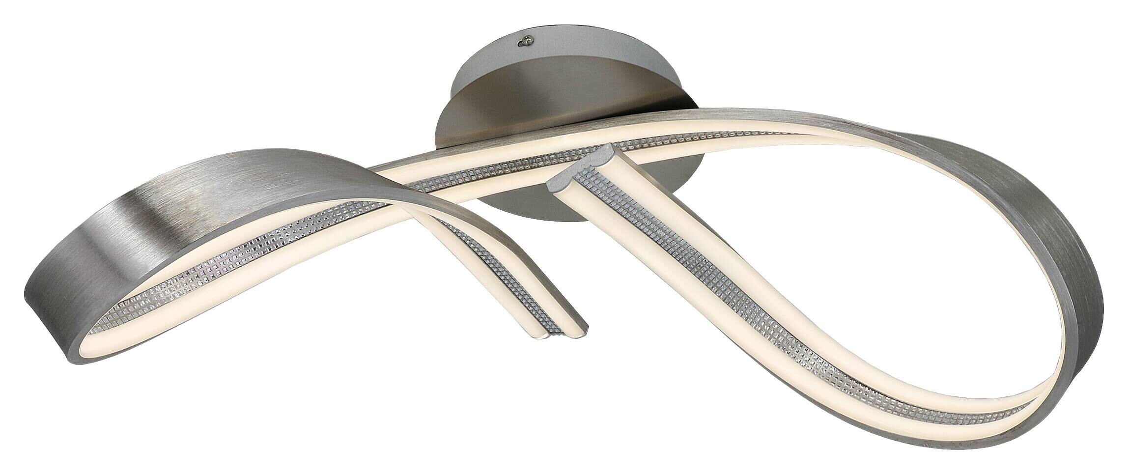 POCOline LED-Deckenleuchte Boucle nickel Metall Acryl B/H/L: ca. 25x23x75 cm