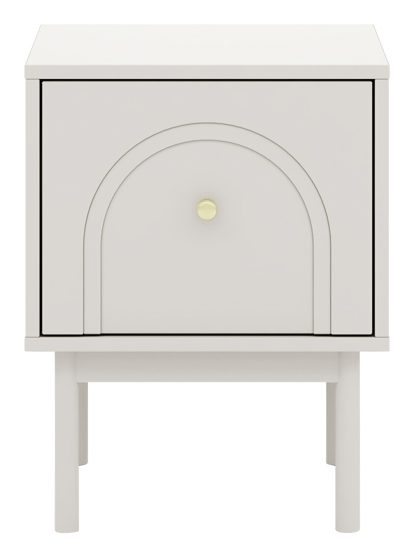 Nachtkonsole MAZOMA Eiche Kaschmirgrau Nachbildung gold Optik B/H/T: ca. 41,5x53,5x39 cm