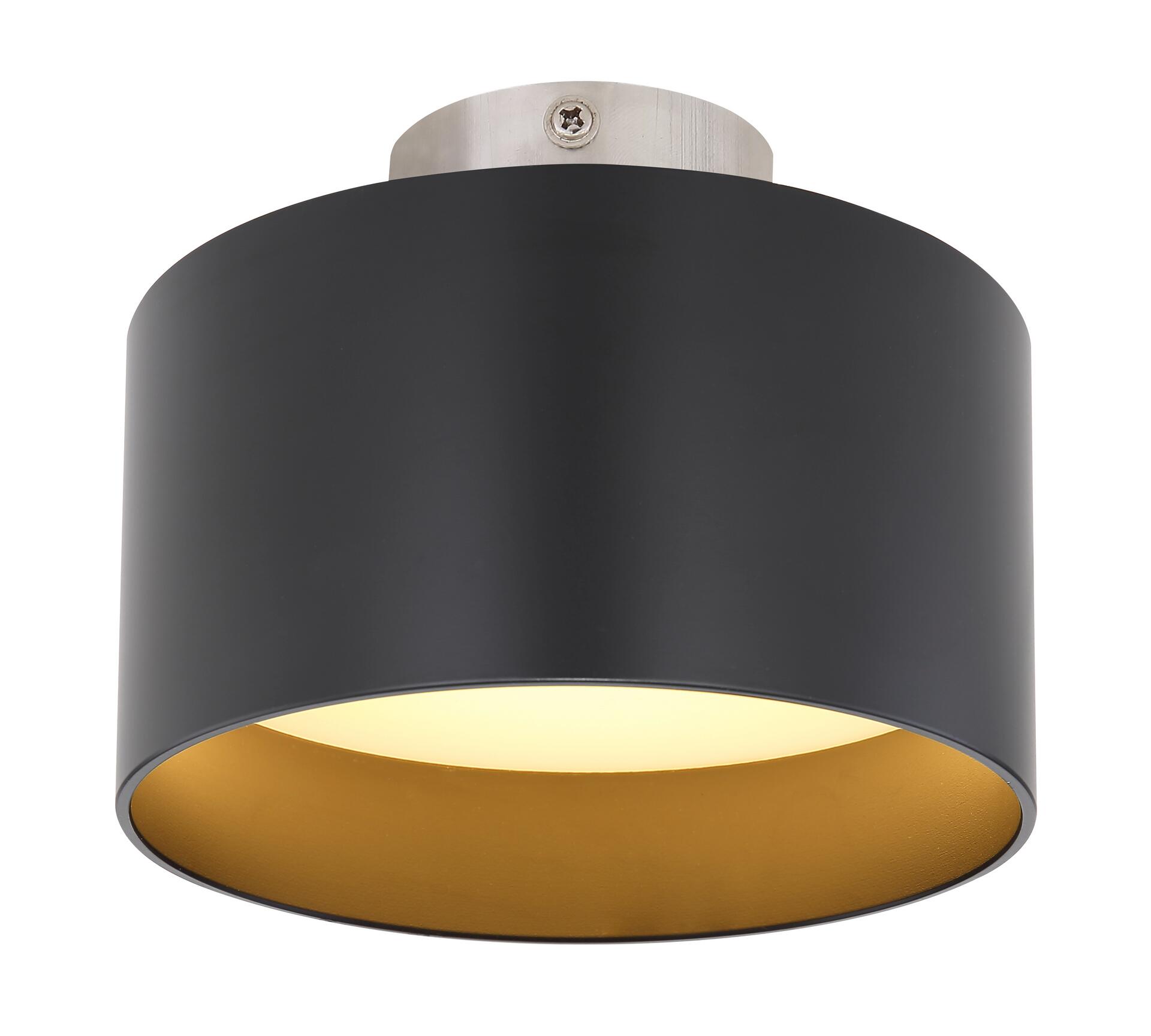 GLOBO Deckenleuchte Jenny schwarz Satiniert Aluminium Kunststoff H/D: ca. 11x14 cm