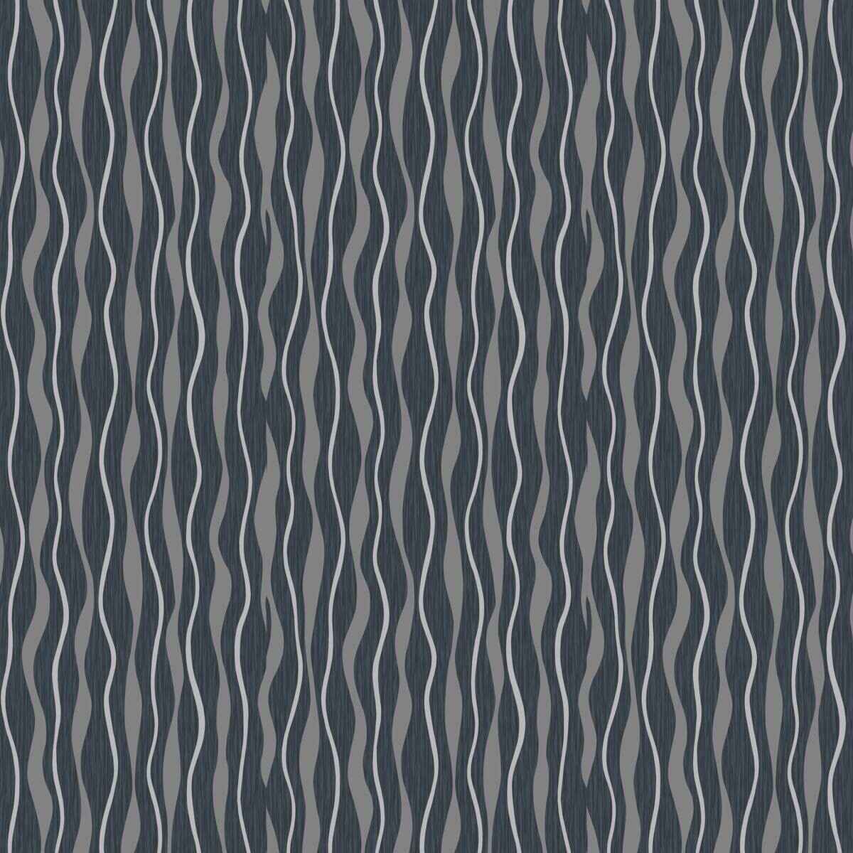 UGEPA Vinyltapete Wellen schwarz silber B/L: ca. 53x1005 cm glitzernd