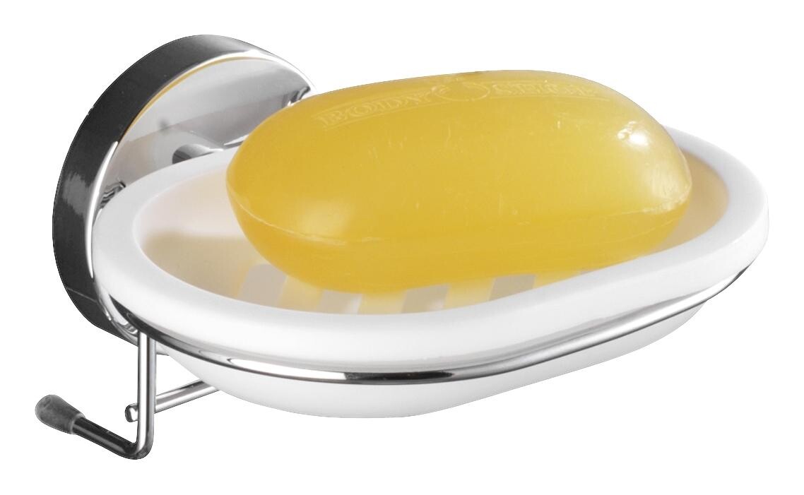 Wand-Seifenschale Chrom Stahl B/H/L: ca. 13x6x12 cm