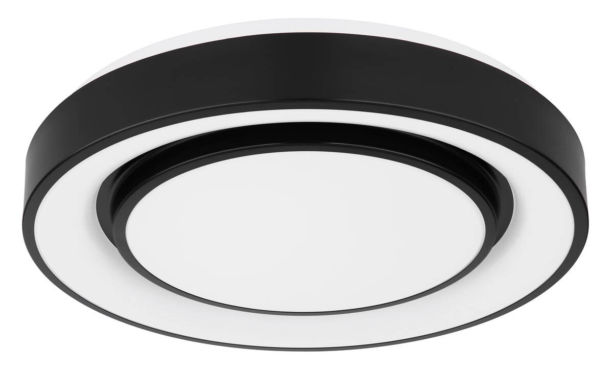 GLOBO Deckenleuchte Sully schwarz Opal Metall Kunststoff H/D: ca. 7,5x38 cm