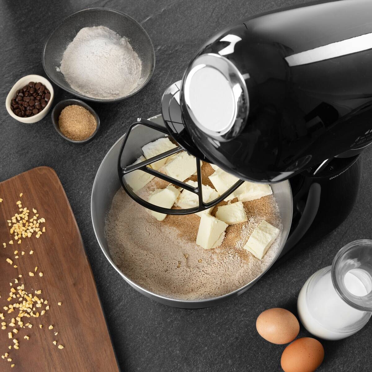 GOURMETmaxx Küchenmaschine schwarz Edelstahl B/H/L: ca. 26x38x41 cm