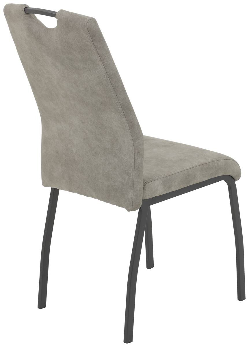 Stuhl 4er Set ELIF III grau Vintage grau Microfaser Metall B/H/T: ca. 44x96x64 cm