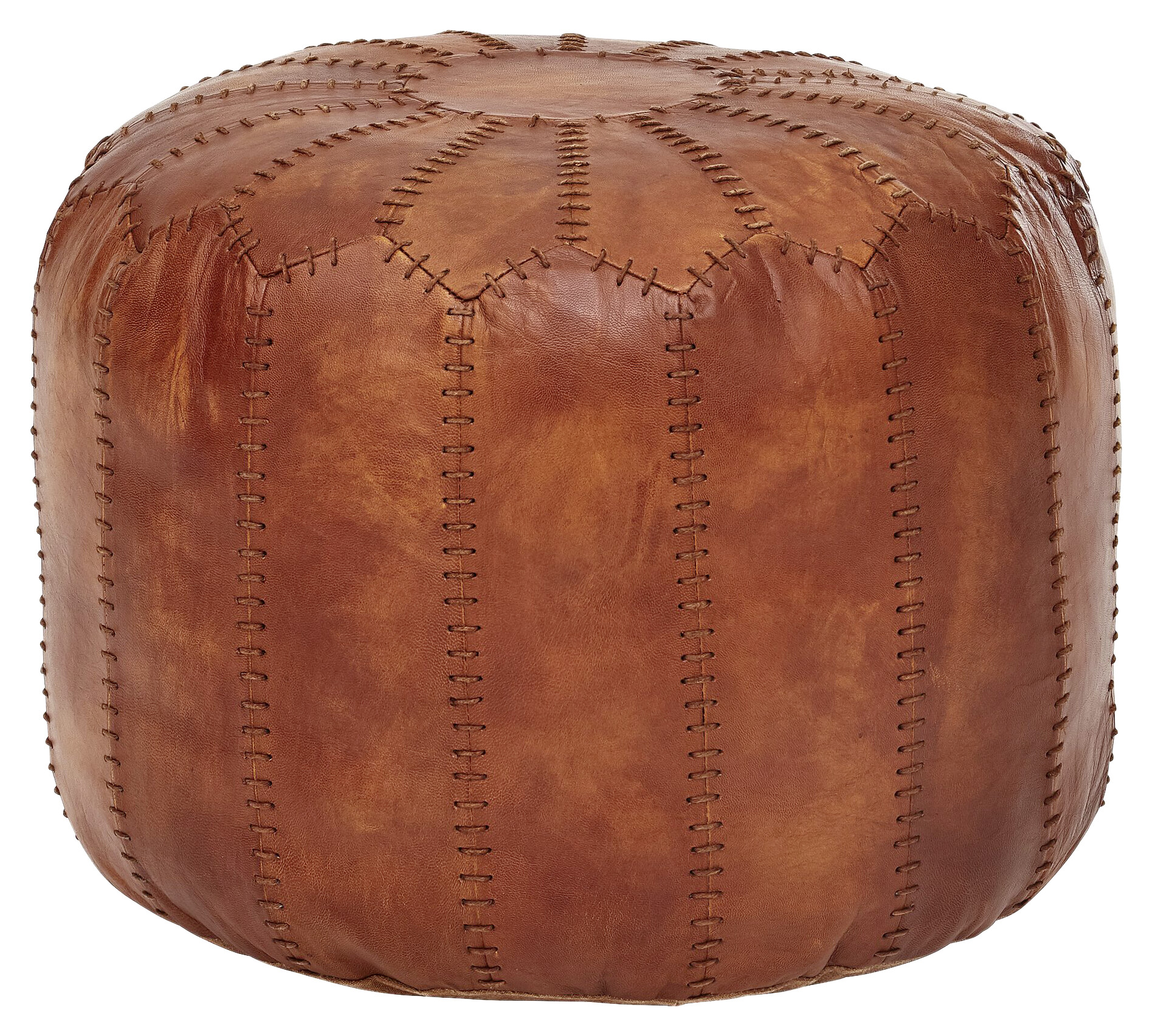 Wohnling Sitzhocker braun Leder B/H/T: ca. 52x42x52 cm