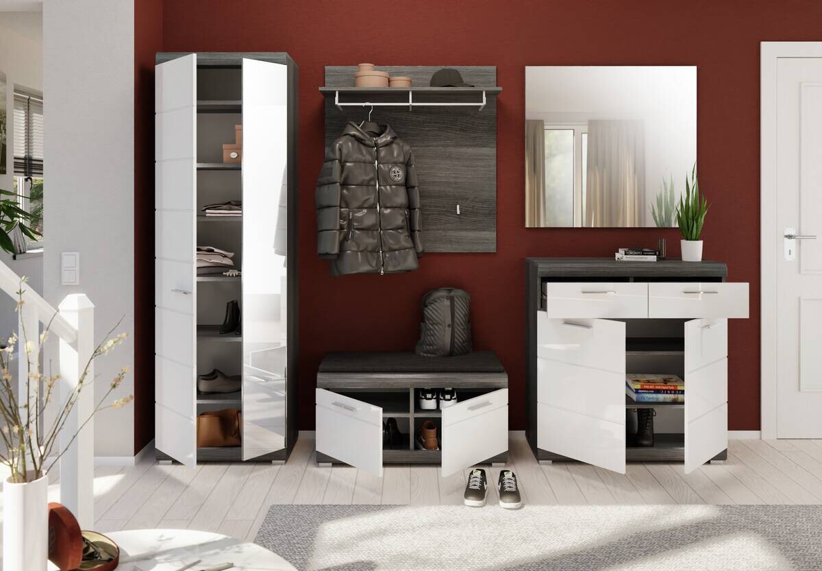 Garderobenpaneel SCOUT Rauchsilber Nachbildung B/H/T: ca. 90x98x27 cm Garderobenpaneel SCOUT Rauchsilber Nachbildung B/H/T: ca. 90x98x27 cm