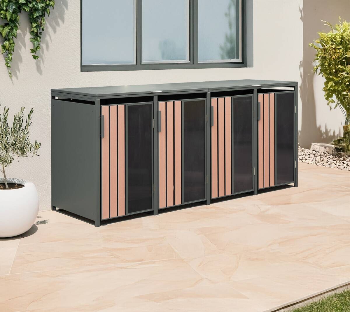 Westmann Mülltonnenbox Status anthrazit B/H/L: ca. 265x116x80 cm