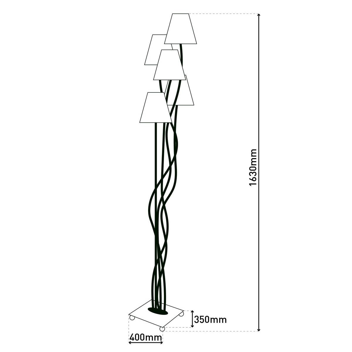 Näve Leuchten Stehleuchte 2074761 multicolor Metall Textil B/H/T: ca. 35x163x40 cm 5 Brennstellen