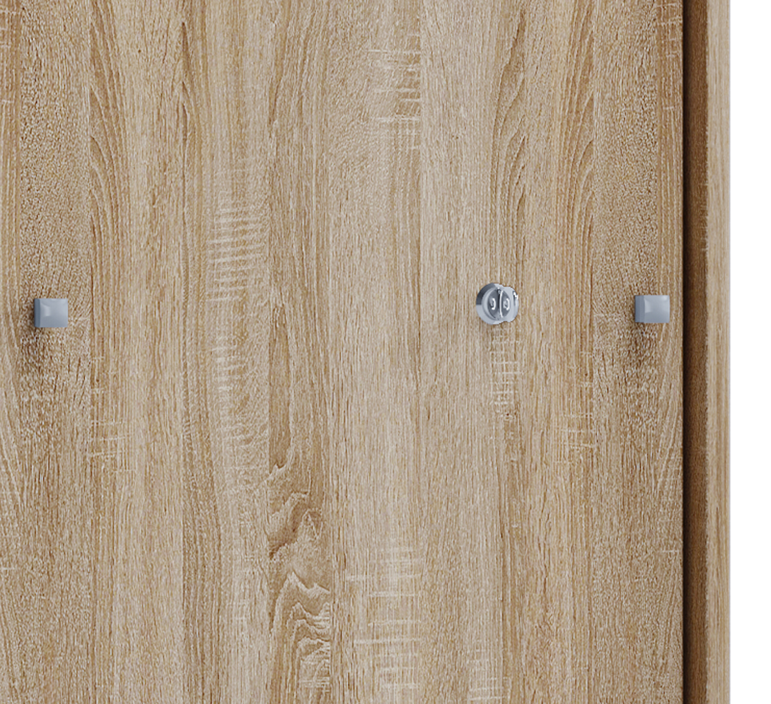 Büroschrank Lona XL mit Schiebetüren Eiche Sonoma Nachbildung weiß B/H/T: ca. 70x110x37 cm