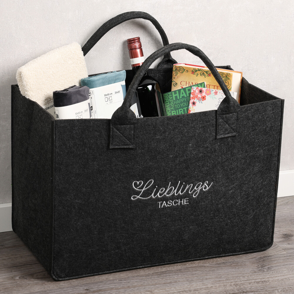 Kesper Tasche Filz grau Polyester B/H/L: ca. 25x34x50 cm