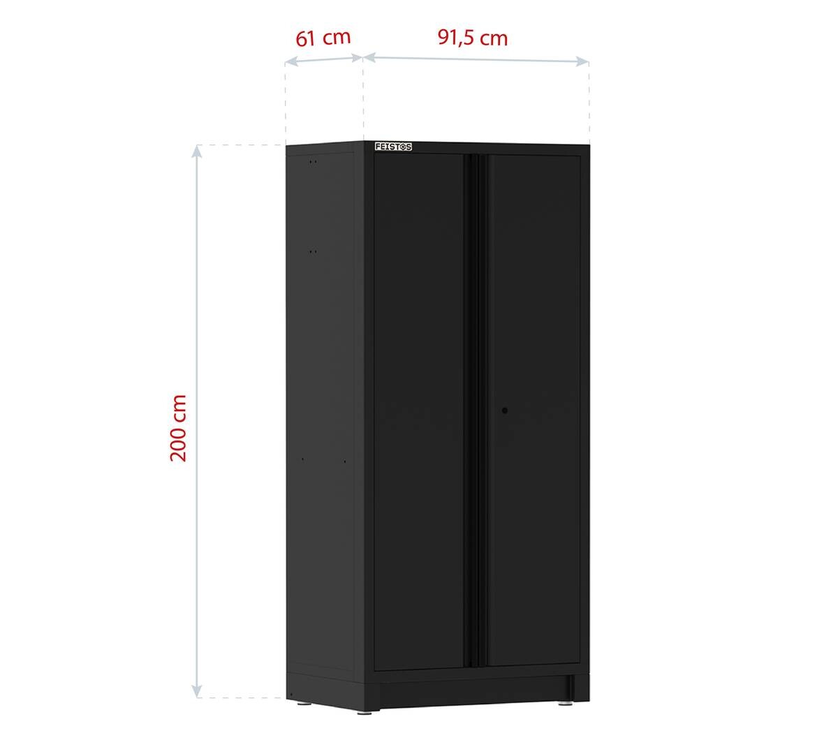 Hochschrank EOS Blackline schwarz B/H/L: ca. 92x200x61 cm