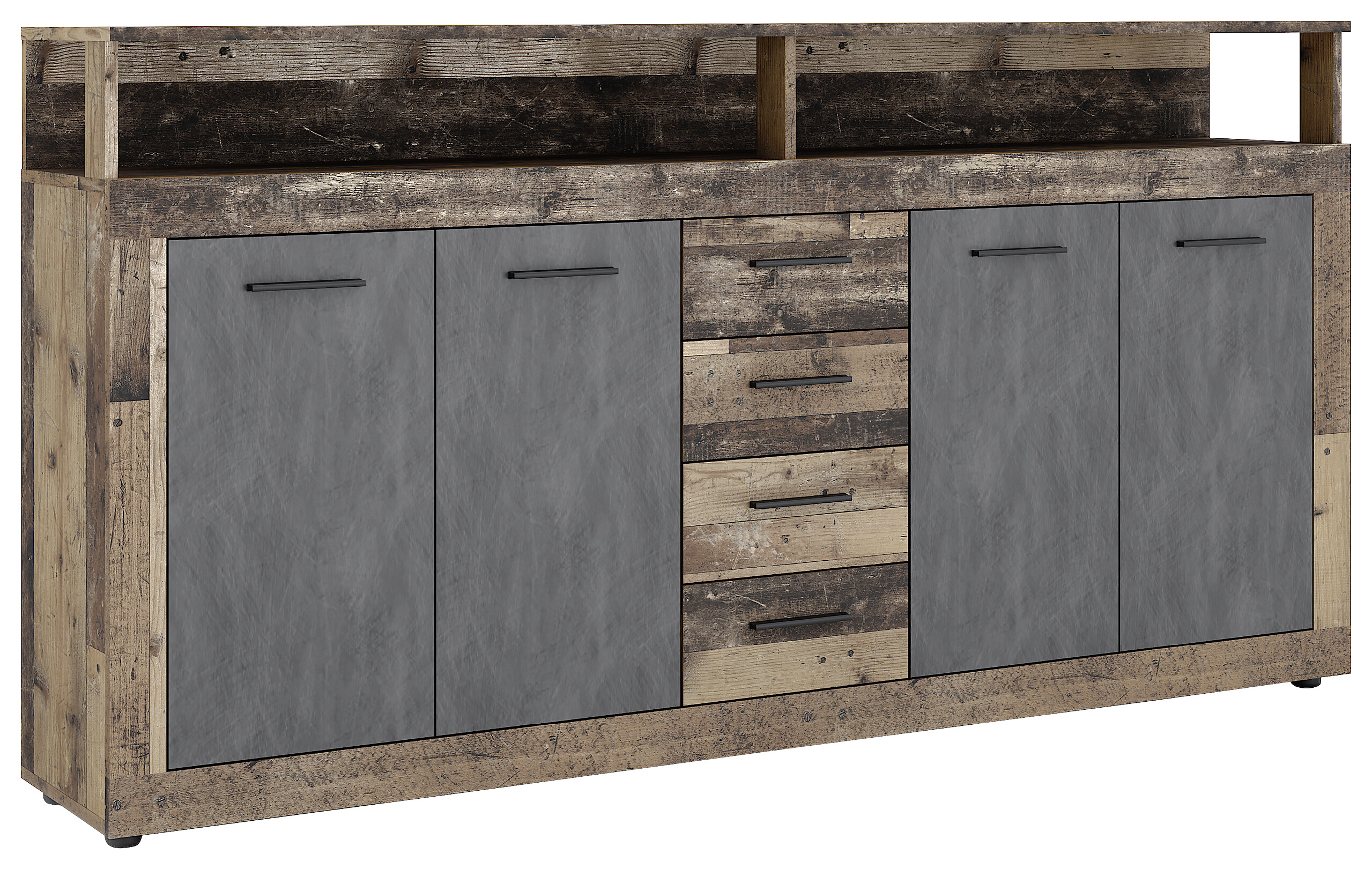 Kommode LUNA XXL Eiche Old Wood dunkel Nachbildung Eiche Matera Nachbildung B/H/T: ca. 190x95,9x31,9 cm