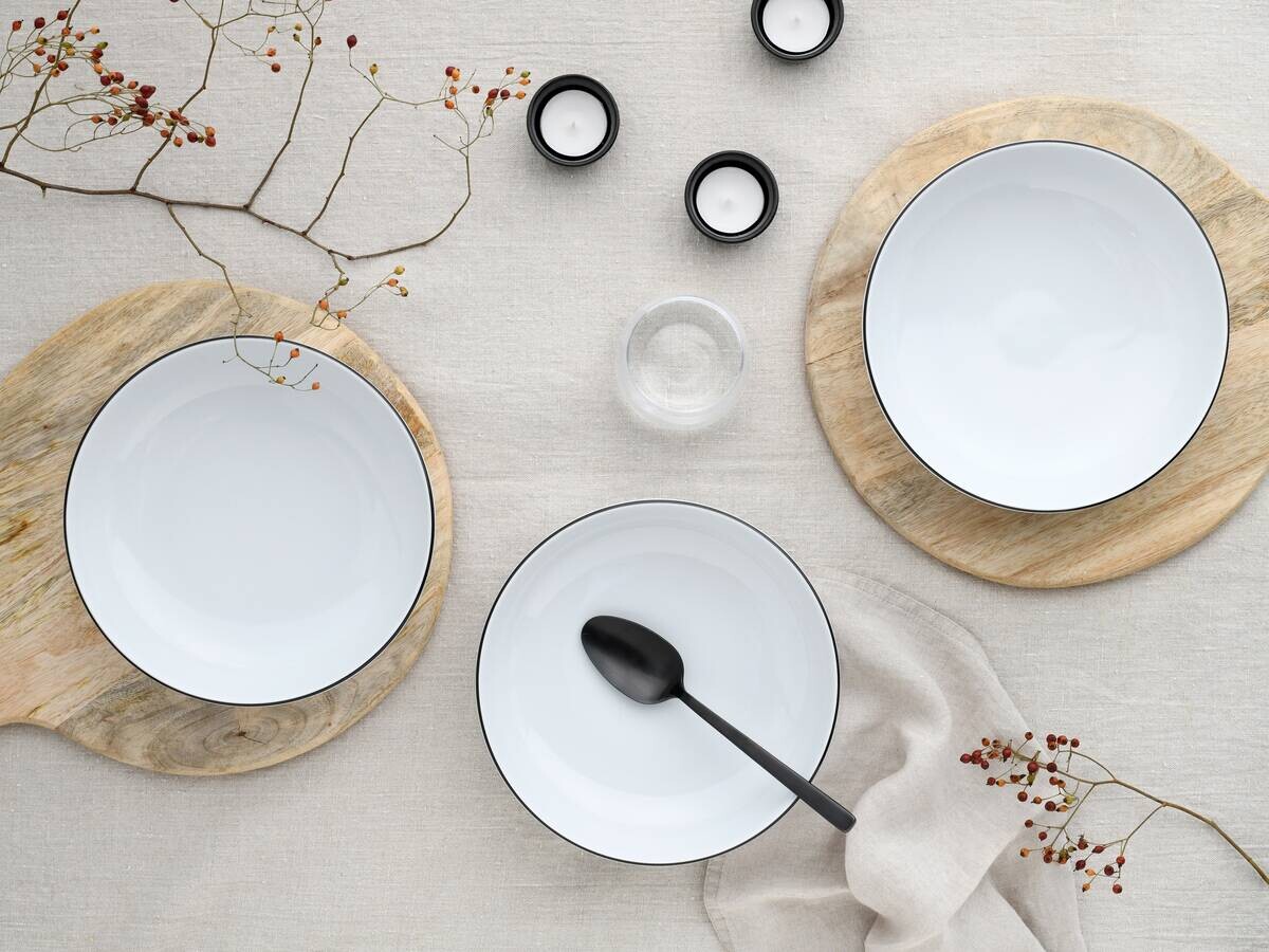 CreaTable Schüssel-Set Allround Black Line schwarz Porzellan