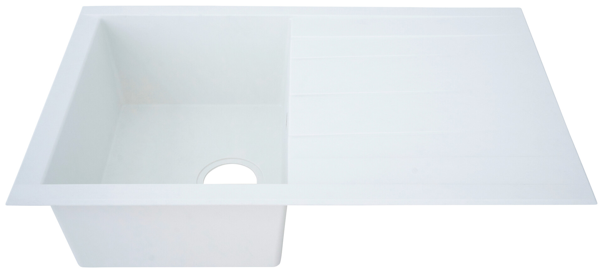 Respekta Einbauspüle Houston 80 x 50 W weiß Mineralite B/H/T: ca. 80x21x50 cm