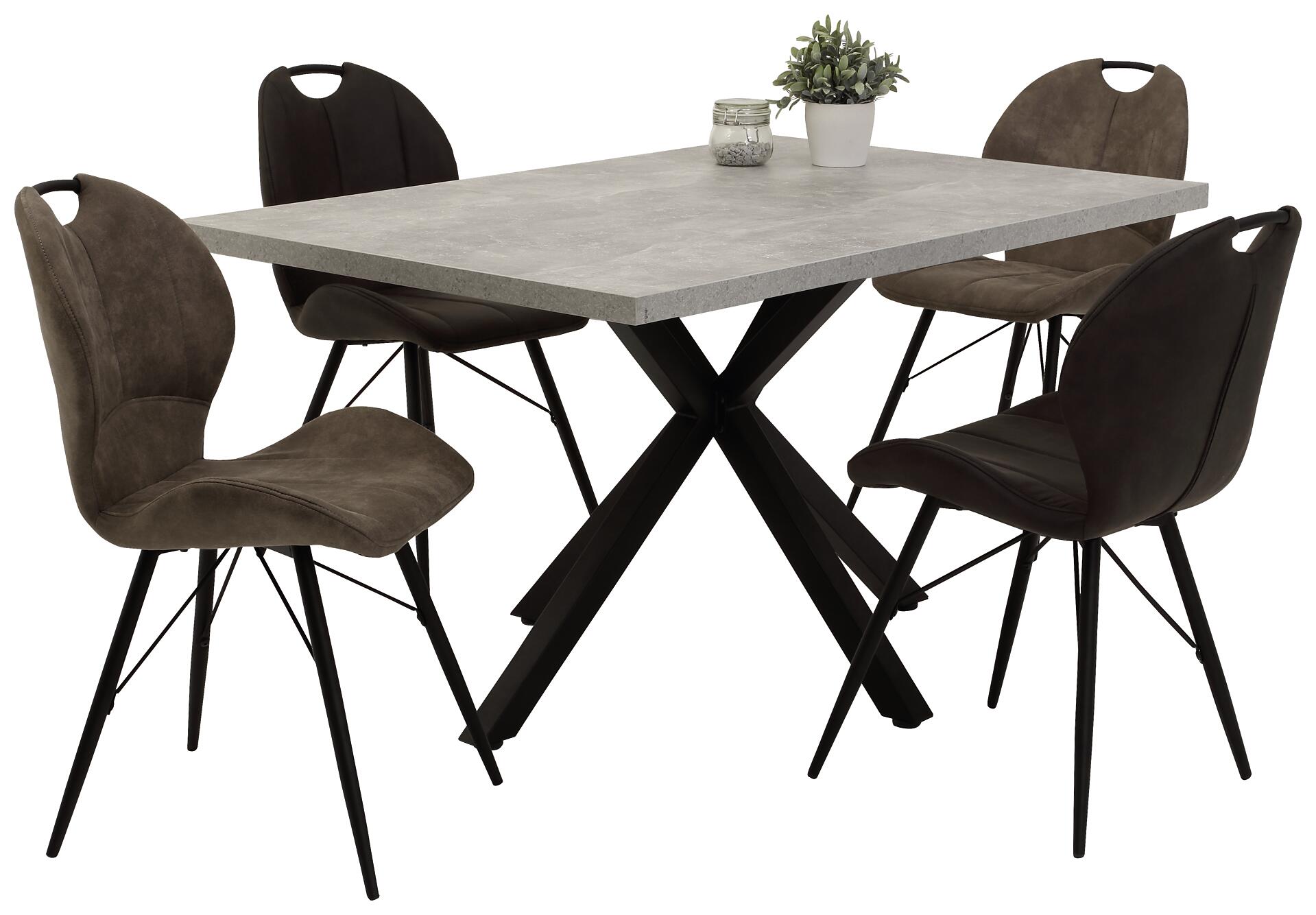 Esstisch CLEO I Beton Optik anthrazit B/H/T: ca. 140x76x90 cm