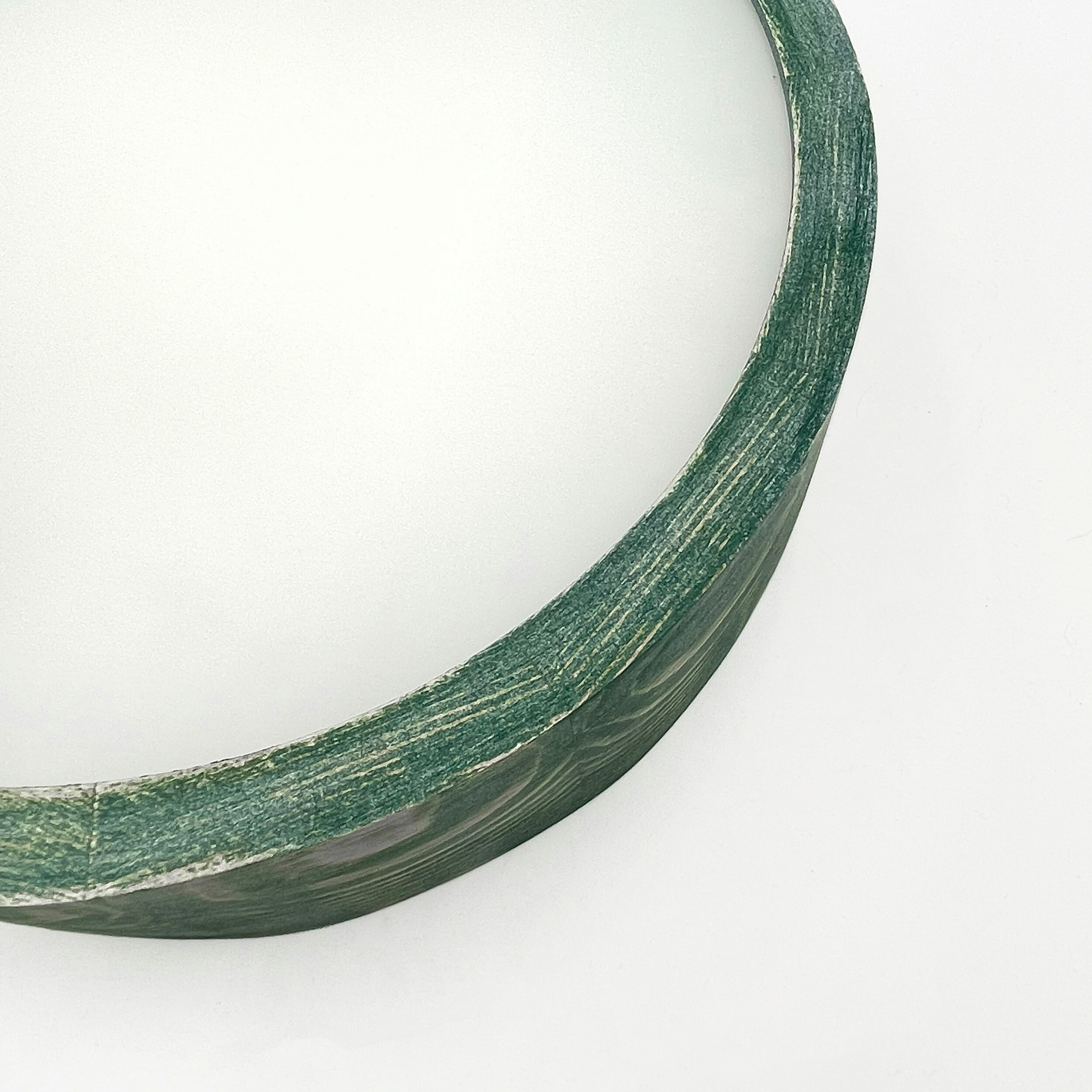 Lamkur Deckenleuchte grün hellbraun Holz Glas B/H/L: ca. 28x28x10 cm 1 Brennstellen