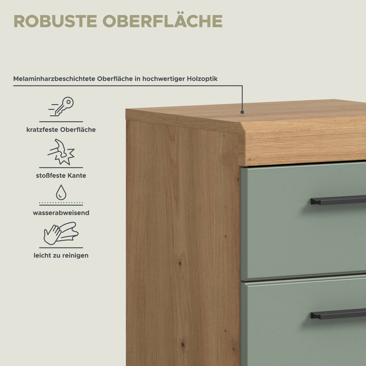Schrank Scout Eiche Artisan Nachbildung salbei Nachbildung B/H/T: ca. 37x88x31 cm
