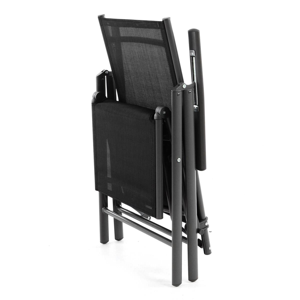 VCM Gartenstuhl schwarz Kunststoff B/H/L: ca. 60x155x55 cm