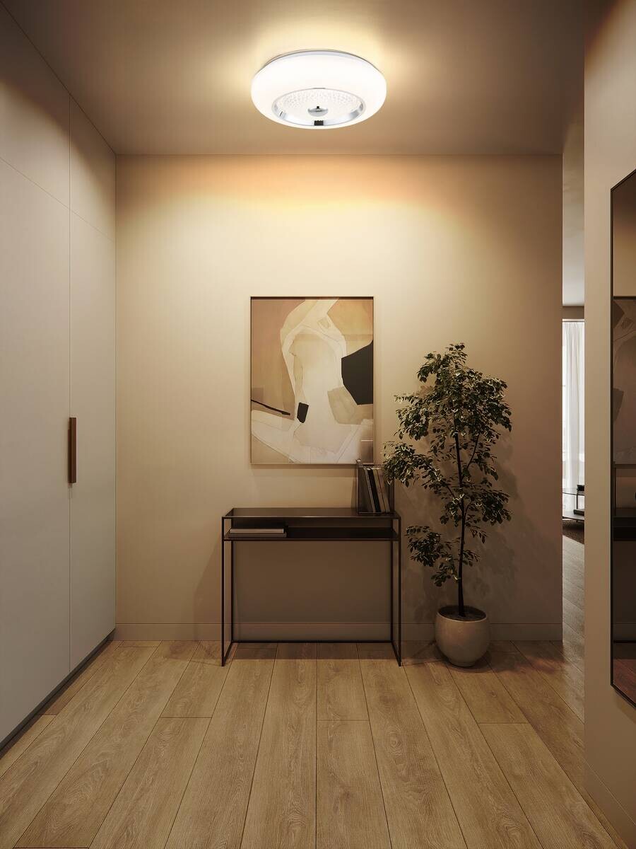 GLOBO Deckenleuchte Opal weiß klar Metall Acryl Kunststoff H/D: ca. 10x38,5 cm 1 Brennstellen