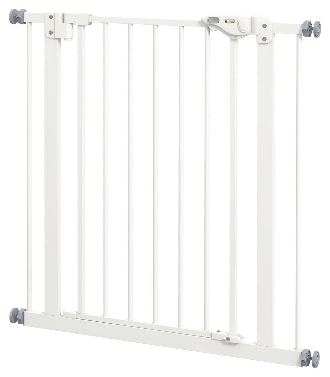 PawHut Türschutzgitter weiß Kunststoff B/H/L: ca. 2x77x80 cm