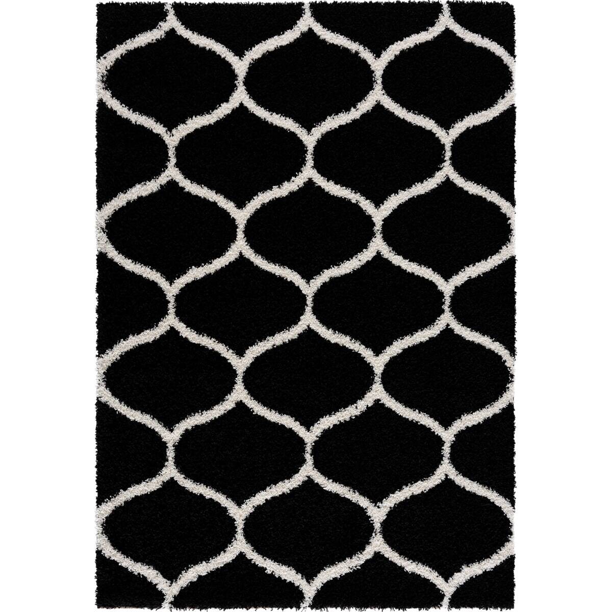 Sanat Hochflorteppich MADRID schwarz B/L: ca. 120x170 cm