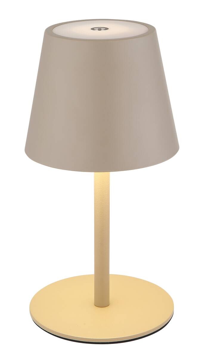 GLOBO LED-Tischleuchte sand Opal schwarz Kunststoff Metall H/D: ca. 36x11,5 cm 1 Brennstellen