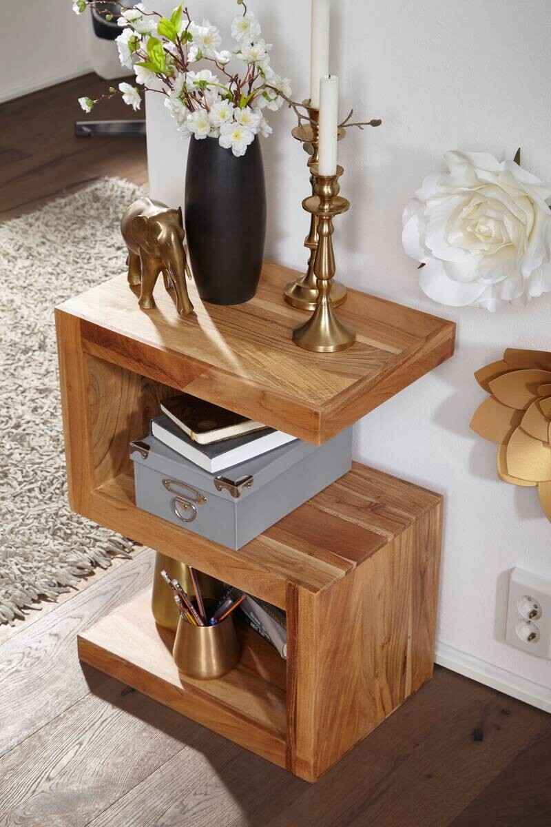 Beistelltisch natur Akazie B/H/T: ca. 44x60x30 cm