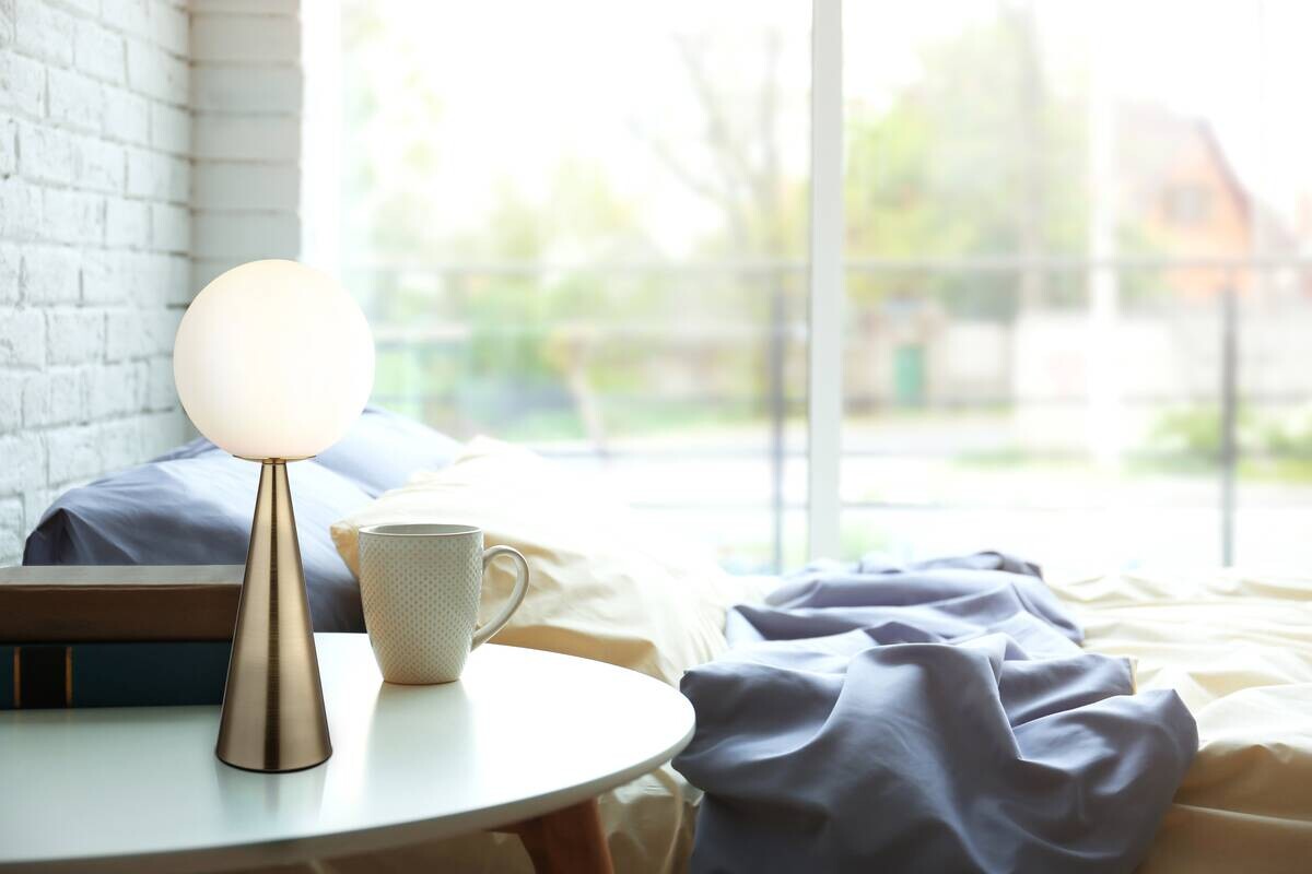 GLOBO Tischleuchte Pinpal 21031M messing Metall Glas H: ca. 50 cm E27 1 Brennstellen