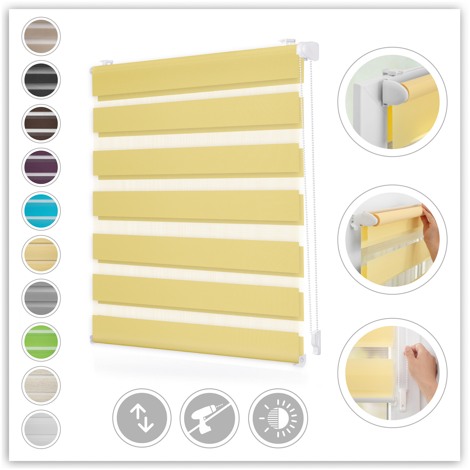 LICHTBLICK Doppelrollo Duo gelb B/L: ca. 60x220 cm