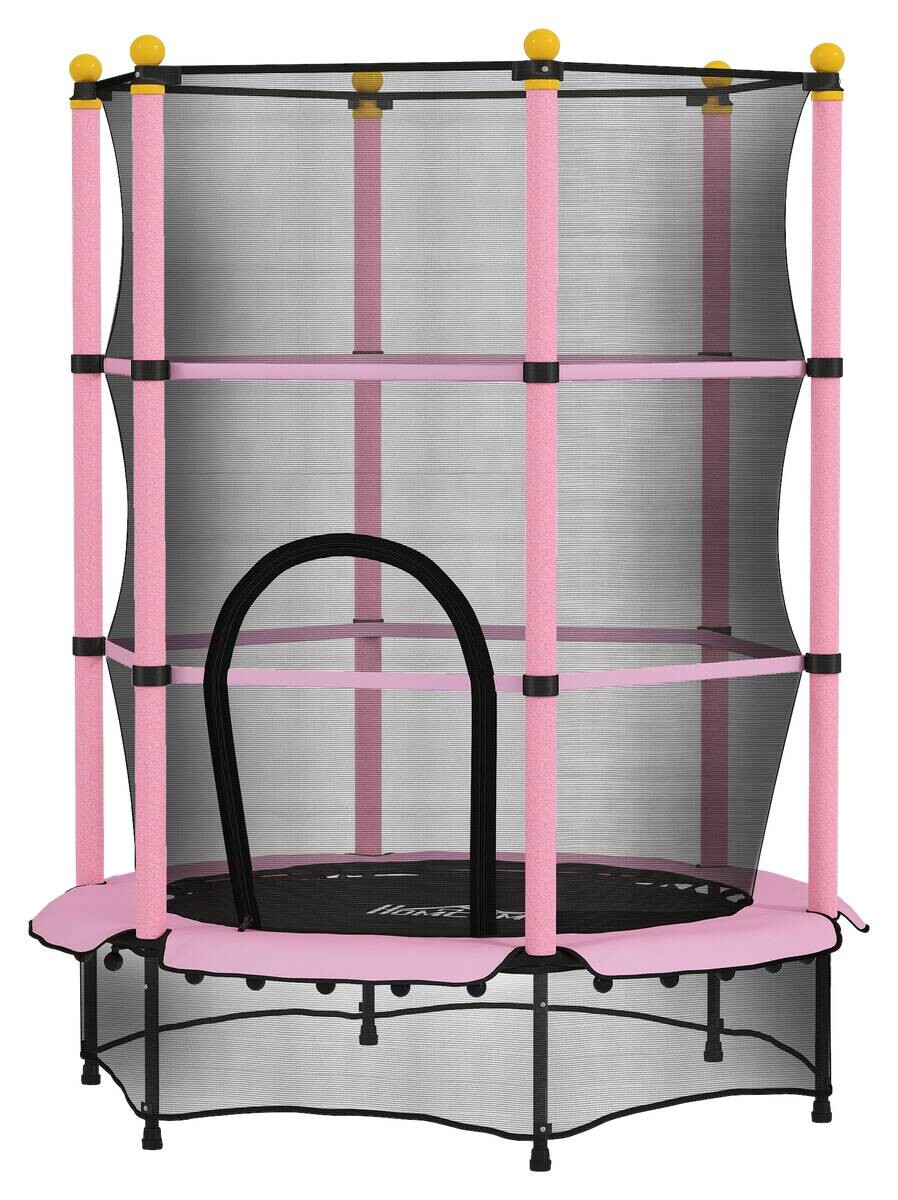 HOMCOM Kindertrampolin rosa B/H/L: ca. 140x190x140 cm