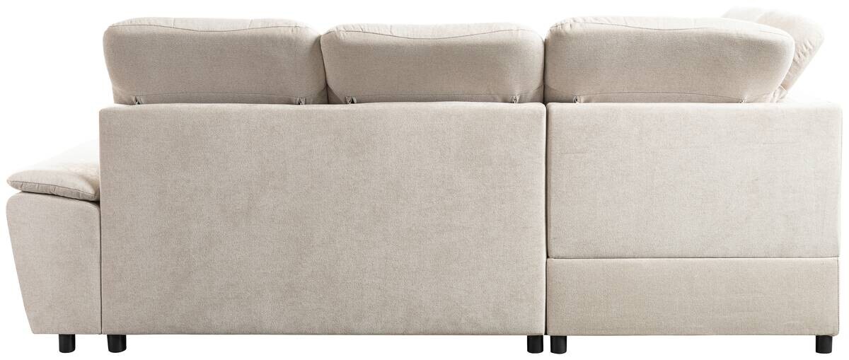Ecksofa mit Bettfunktion und Bettkasten pearl Microfaser B/H/T: ca. 260x107x214 cm