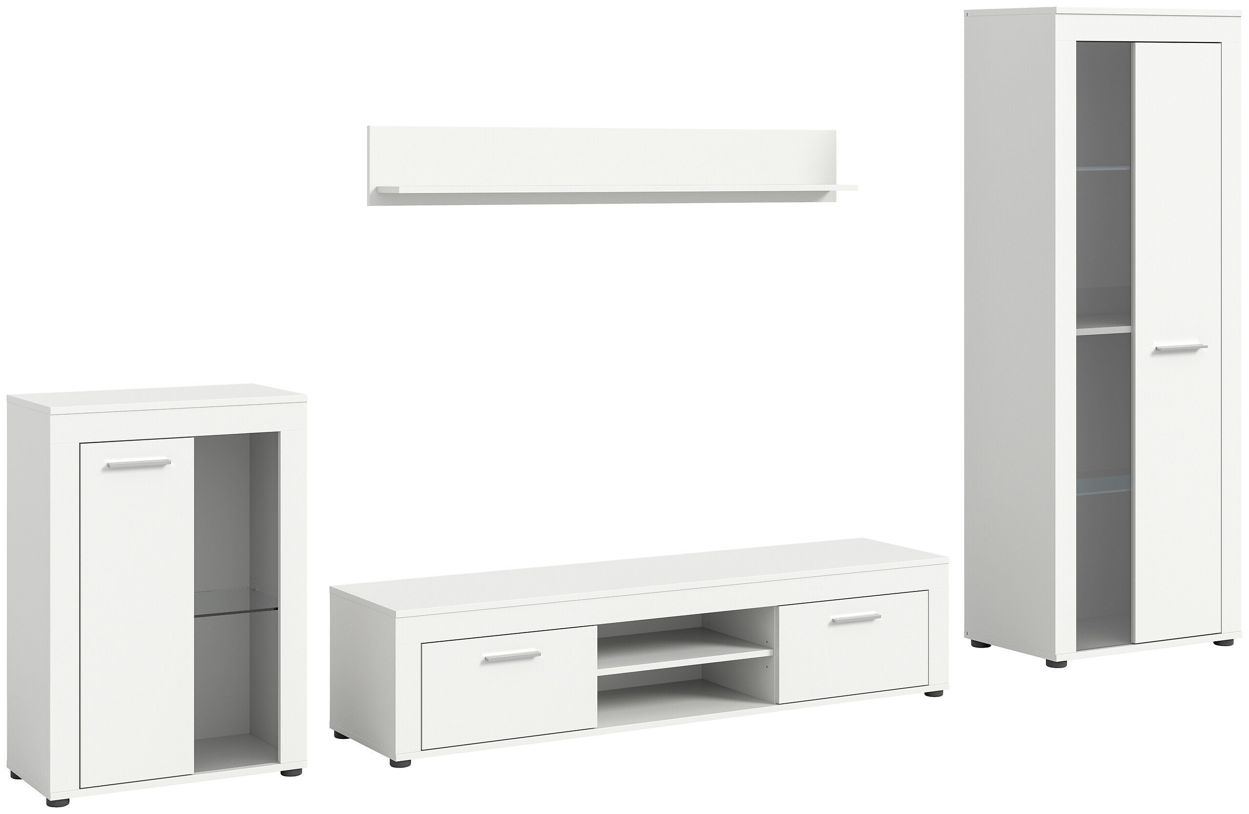 Wohnwand Jam weiß B/H/T: ca. 169x310x35 cm