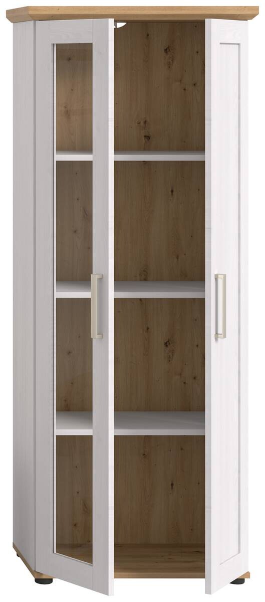 Vitrinenschrank VERONA Lärche Nachbildung Eiche Nachbildung B/H/T: ca. 64x161x37 cm