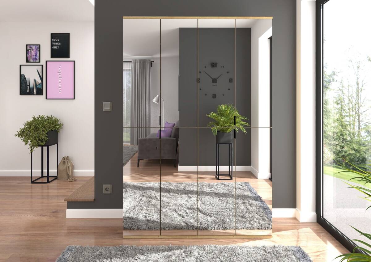 Garderobe PROJEKT Eiche Artisan Nachbildung Spiegel B/H/T: ca. 122x193x34 cm