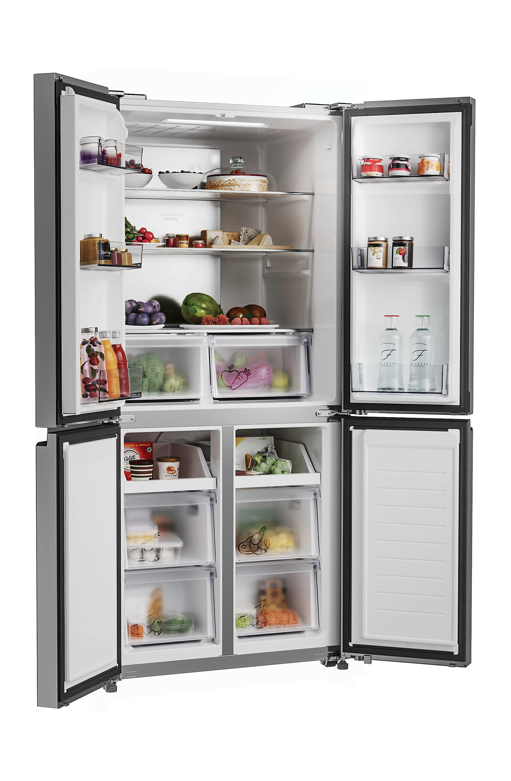 Hoover Multi-Door Kühl-/Gefrierkombination HHCR3818ENPL Edelstahloptik B/H/T: ca. 83,3x181,5x65 cm