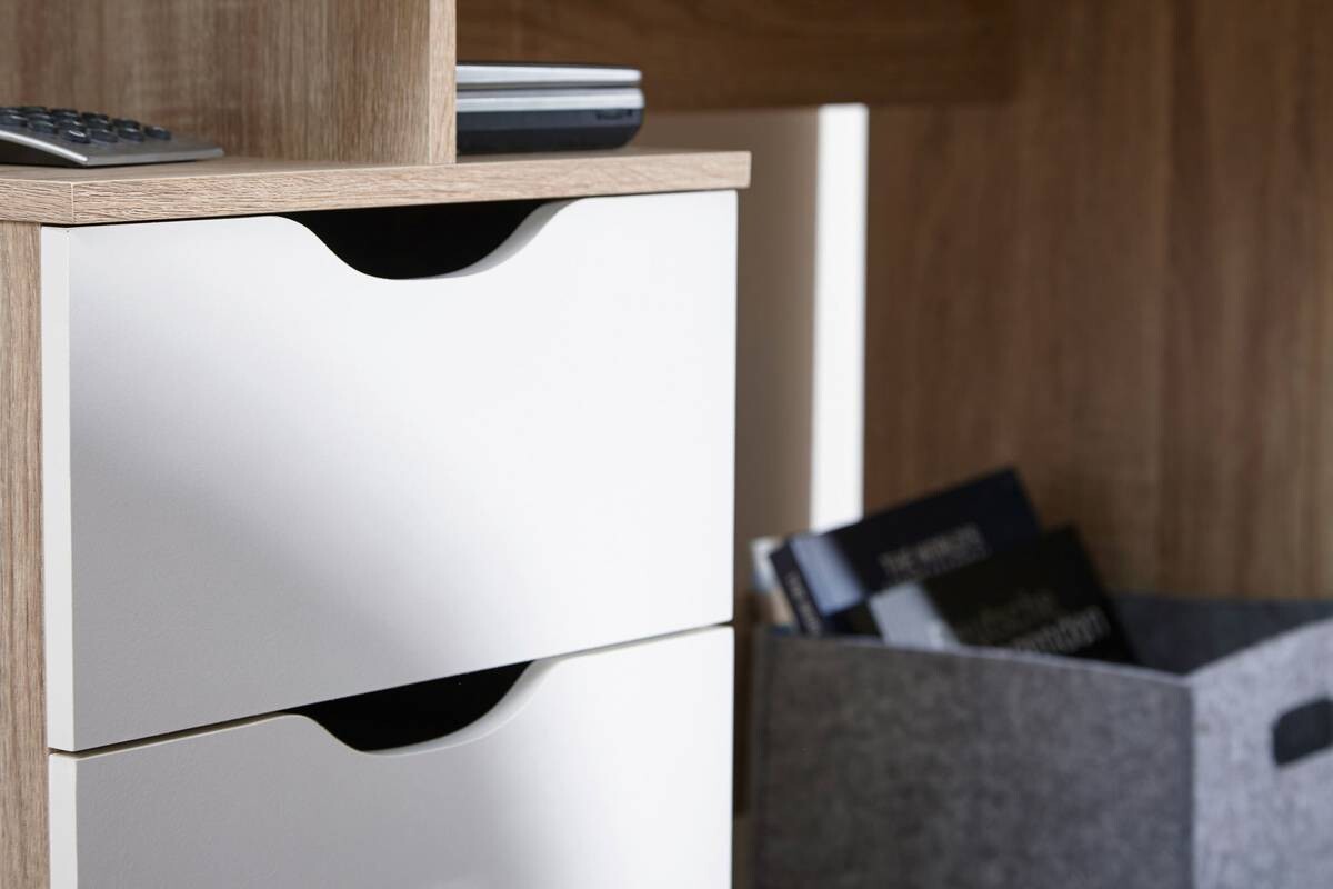 Schreibtisch Eiche Sonoma Nachbildung weiß B/H/T: ca. 120x76x53 cm