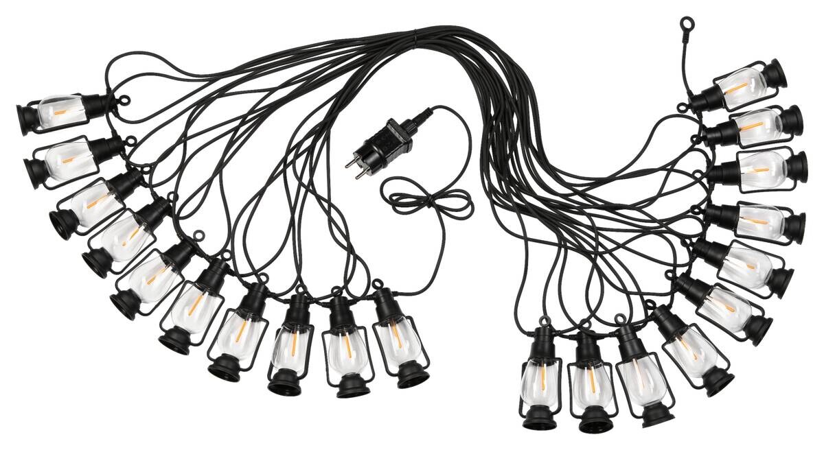 Outdoor-Lichterkette schwarz B/L: ca. 2x2000 cm