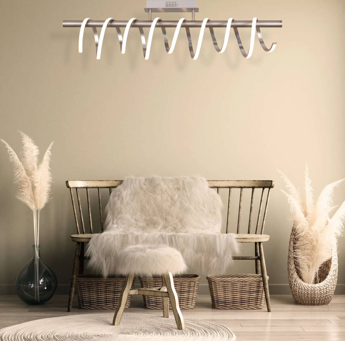 Näve Leuchten Deckenleuchte 1374350 nickel matt Metall Kunststoff B/H/T: ca. 20x27x100 cm null 1 Brennstellen