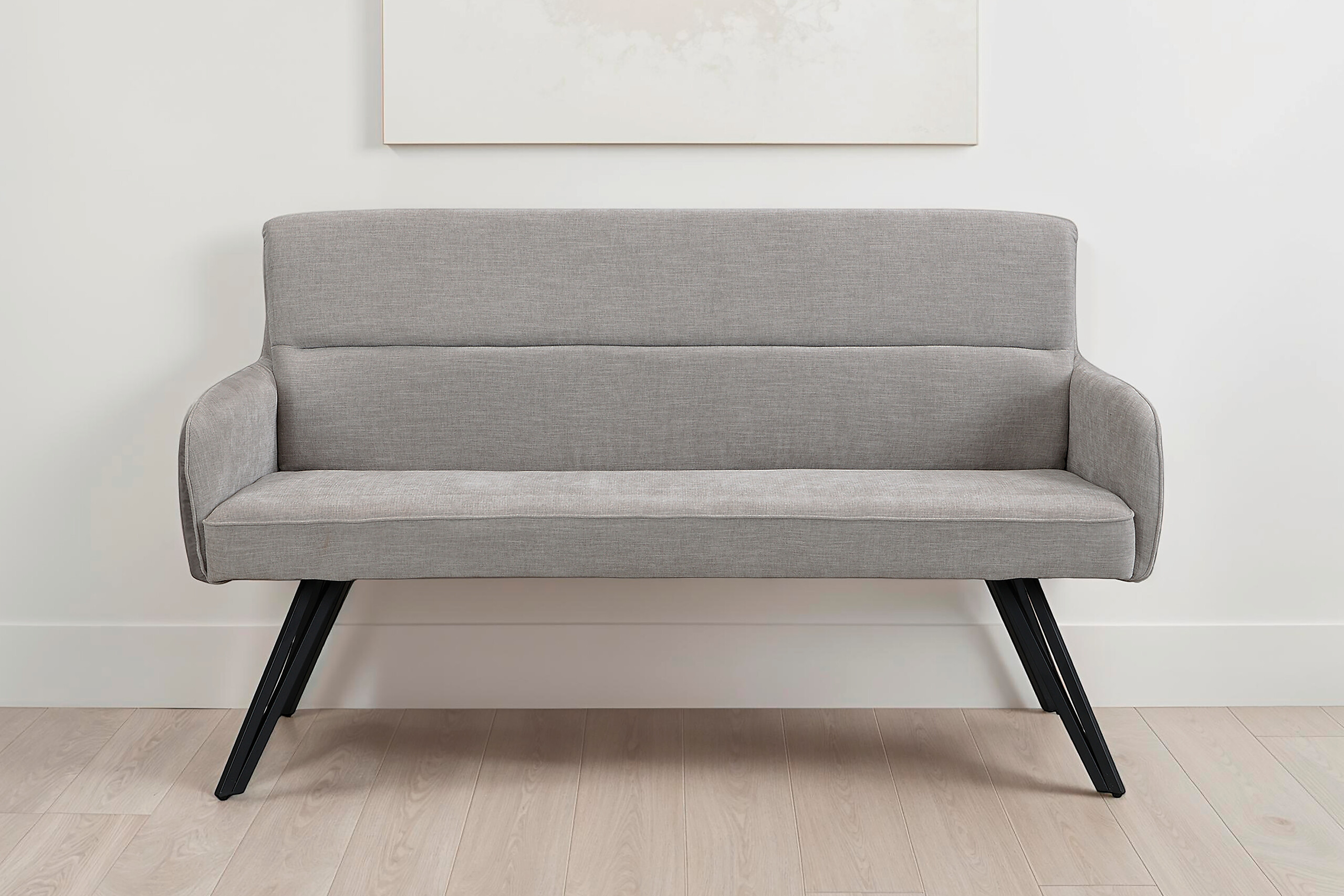 Sitzbank TINO schwarz grau Metall Microfaser B/H/T: ca. 140x94x67 cm