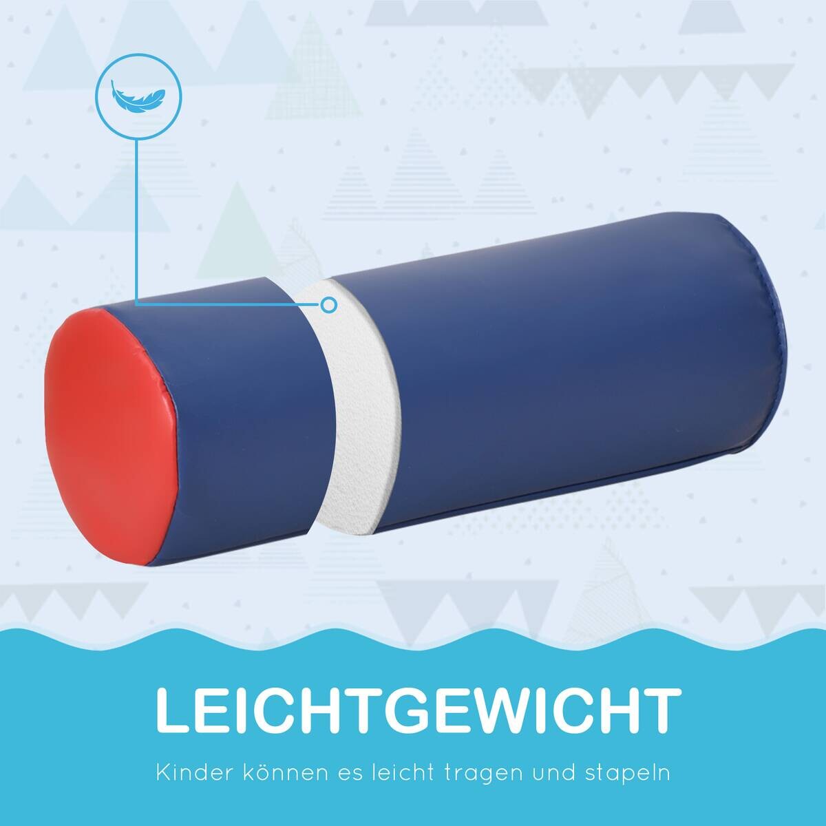 HOMCOM Kinder Softbausteine 7-tlg. B/H/L: ca. 40x60x11 cm